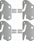 Heavy Duty Size Ten Bed Rail Hook Plates Hella Tough 13 Gauge Steel Connectors set of four with mounting pins.