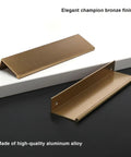 10 Pack 5 Inch Champagne Bronze Cabinet Pulls Finger Pulls Brushed Bronze Edge Pulls for Kitchen Cabinets displayed flat