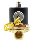Half Inch Brass Electric Solenoid Valve DC 12V Normally Closed NC Direct Acting Heavy Duty Valve with copper coil front view