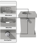 Portable Square 14 Inch Smokeless Fire Pit Table For Outdoor Patio And Backyard Heating 10000 BTU Fire Pit Table With SUS 201 Parts