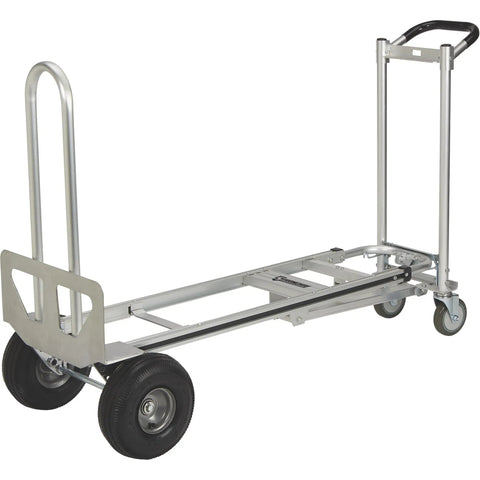 3-In-1 Aluminum Hand Truck And Platform Cart With Stair Climber Converts Between Upright Hand Truck Flat Platform And Stair Climbing Modes 550 Lb Upright