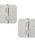Four Inch Satin Nickel Interior Door Hinges Two Pack showing steel build and removable pins for durability and smooth action.