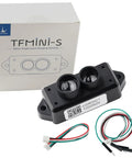 Dead Precise Micro Lidar Sensor Module For Drone And Robot Building Featuring Time Of Flight Laser Ranging From 0.1 To 12 Meters With Hella Fast 1000 Hertz Frame Rates For Legend Weekend Projects, with black casing and cables.