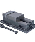 Heavy Duty Rotatable Milling Machine Bench Vice in 5, 6, Or 8 Inch Sizes, hardened steel, used for securing workpieces in workshops.