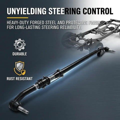 Beefed Up Heavy Duty Steering Center Link And Drag Link Assembly For Ram 4500 And 5500 Chassis Cab 2013 2024 Includes Adjusting Sleeve Inner And Outer Tie Rod Ends Compatible With 2018 Ram 2500 6 7L Diesel, forged steel steering linkage