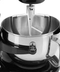 Flex Edge Beater For 6 Qt Bowl-Lift Stand Mixer with bowl visible, showcasing double silicone edge paddle attachment, white color.