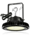 UFO LED High Bay Light 150W 170LM/W 25,500LM DLC Listed with rotatable bracket and 6.56ft US plug power cable