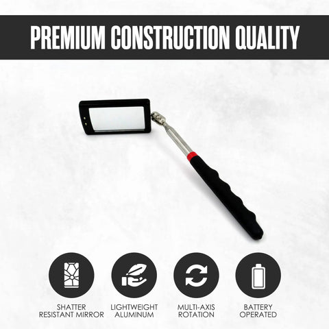 Telescoping Inspection Mirror With Light For Auto Repair Gearheads, 360 Degree Rotating Mechanic Mirror On A Stick, extendable tool