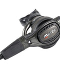 Epic ADJ 82X Scuba Regulator Set close-up of second stage with PVD coating, showing pneumatically balanced design and durable hose.