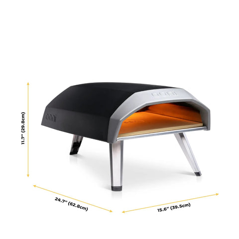 Side view of Koda 12 Inch Gas Pizza Oven For Outdoor Cooking With 28 Millibar Regulator And Gas Hose Portable Outdoor Pizza Oven