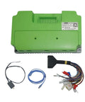 Heavy Duty Nd72260 Electric Motorcycle Controller 260A Bldc Programmable With Usb Cable For 1.5 To 3 Kw Motor showing green control box and wiring harness.
