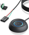 External Desktop PC Power Button With 118-Inch Cable And LED Indicator, 4 Pin Power SW LED, adhesive mount, visible cable and connectors