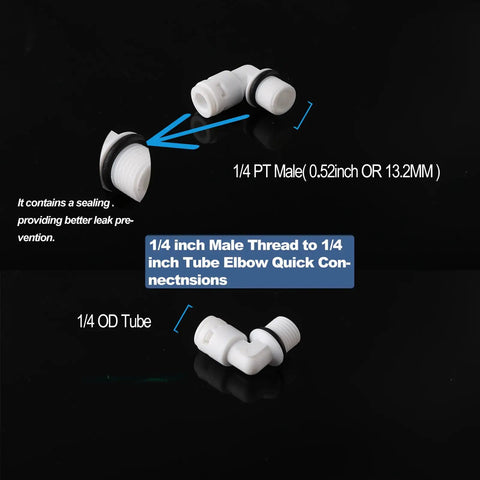 One Quarter Inch Thread Male To One Quarter Inch Push To Connect Fitting Kit Six Piece Three Straight Three Elbow
