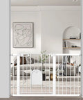 Adjustable Walk Through Baby Gate With Cat Door And Small Pet Door, Tension Mounted No Drill, Pressure Gate in home interior