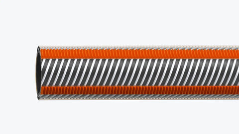 Cross-section of Heavy Duty Three Quarter Inch Garden Hose, 25 Meter Length, showing thick walls for flexibility and kink resistance.