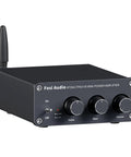 Bluetooth Stereo Amplifier 100W Per Channel, 2 Channel Class D Power Amp with knobs for treble, bass, and volume