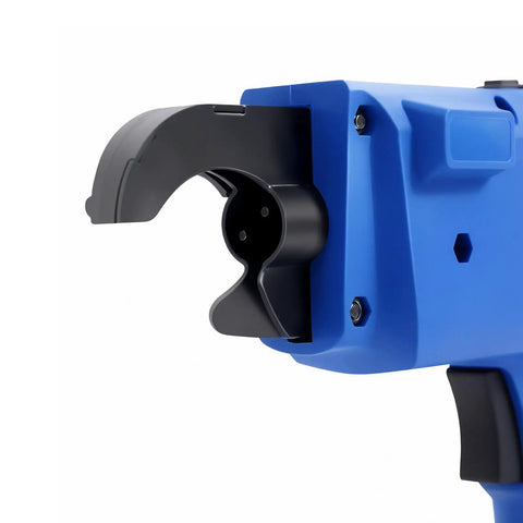 Close-up of Heavy-Duty Automatic Rebar Tying Machine 8-34mm Rechargeable Electric Steel Rod Binding Gun showing hook detail.