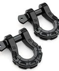 Beefy D Ring Shackles Set 68,000 Lbs Break Capacity 17,000 Lbs WLL Two Pack With Seven Eighths Inch Screw Pin For Tow Strap Winch Off Road Vehicle Recovery Green shown in detail
