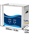 Badass Heavy Duty Digital Ultrasonic Cleaner With 6 5 Liter Tank 40 Khz Settings shown from side, featuring control panel and copper drain valve.