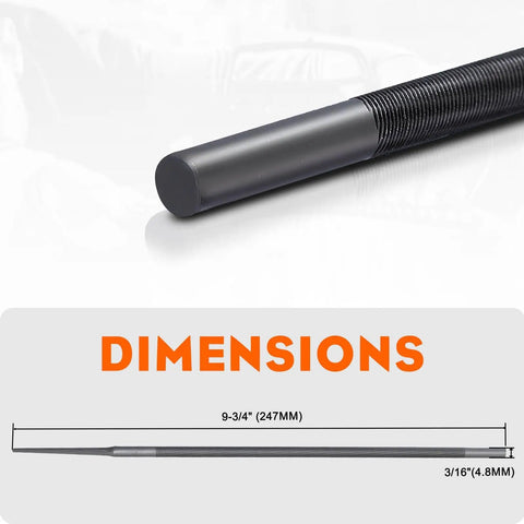 Pro Grade Three Sixteenth Inch Round Chainsaw Chain Sharpening Files Pack Of 12 For 325 Pitch Chains dimensions diagram
