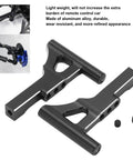 Beefed Up Front Suspension Arm Upgrade Kit For 3Racing Sakura D5 One Tenth RC Car, Includes Two Metal Front Lower Control Arms And Two Screws, Durable Aluminum Alloy Construction For Lightweight, Strong, Precise Handling.