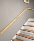Quality Natural Wood Staircase Handrail Featuring Hella Secure Non Slip Grip Heavy Duty Wall Mount Railing Built For Indoor Outdoor Deck And Garden Quick Diy Install Kit on indoor stairs.