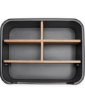 Black Desk Organizer And Remote Holder With Pen And Phone Slot, Multi Purpose Caddy Storage For Office And Home, top view