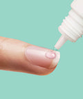 PowerFlex Maximum Speed Nail Glue with Nozzle Tip Applicator being applied to a fingernail for fast drying adhesive repair.