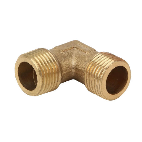 Right Angle Brass Elbow Fitting 90 Degree G3/8 Thread for Air Compressor Quick Connect Adapter for Tight Spots, Leak-Proof
