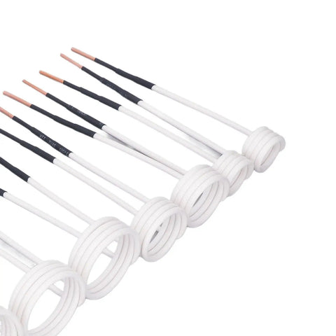 Brass Induction Heater Coil Kit Straight Up Tough Heating Coils For Knocking Loose Stubborn Bolts Heavy Duty 2.5 Mm Core Assorted Sizes in white.