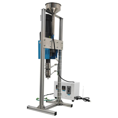 No Stress Single Screw Extruder For 3D Printer Filament Making Smooth Operator Feeding PLA PCL ABS PETG TPU And TPE With Zero Snags Features a stand-mounted design.