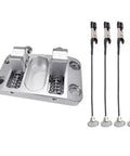 Khbyt Heavy Duty Aluminum Welding Clamp With 4 Strong Magnets and Temp Resistant Jaw showing aluminum body with ceramic tipped jaw.