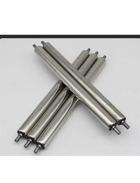Badass Stainless Steel Conveyor Roller, Heavy Duty Non Powered Idler For Assembly Lines, 25 mm diameter, set of five rollers.