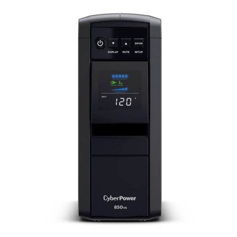 PFC Sinewave UPS Battery Backup And Surge Protector All In One 850VA/510W With 10 Outlets And AVR Mini-Tower Design UL Certified Protects Computers Workstations Network Devices And Telecom Gear
