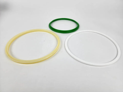 No Sweat Direct Swap Hydraulic Cylinder Rebuild Kit For HC0024 Includes Beige Piston Base Seal White Nylon Gasket Green Dust Wiper And Clear Steps For Rapid Reassembly