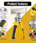 Features of Workhorse Hand Seamer For Sheet Metal, 6 Inch Jaw Bender Pliers With Comfort Grip and TyreGrip handle