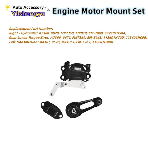 Beefed Up Engine Mount Kit 3 Piece For Nissan Versa 2012 To 2019 Sedan And Versa Note 2014 To 2019 Hatchback 1.6L L4