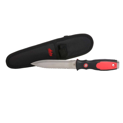 Double Sided Duct Knife With Smooth And Serrated Edges Includes Puncture Resistant Nylon Sheath And Velcro Strap For Cutting Flexible Duct