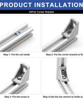 Seekliny 24pcs 2020 corner brackets for 8020 aluminum extrusion, silver with screws