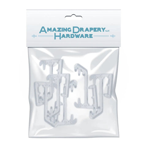 Upgrade Your Window Treatments With These Slick One Inch Mini Blind Valance Clips Clear UV Stable Fit Wood Or Faux Blinds Smooth Install Six Pack in a package.