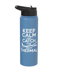 Hydration Gear Insulated Stainless Steel Water Bottle for Sailplane Pilots and Glider Club Members, light blue with text print