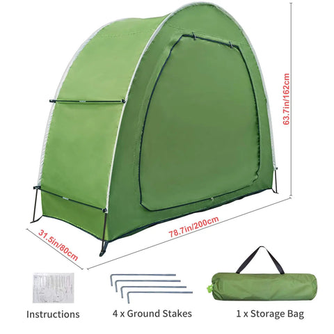 Outdoor Bike Shelter For Two Bikes Made With 210D Oxford Fabric PU4000 Waterproof Coating And Reinforced With Fiberglass Rods