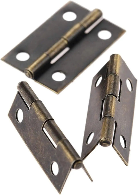 Antique Bronze Decorative Box Hinges 24x16mm - Small Cabinet Door Butt Hinges for jewelry boxes and vintage furniture makeovers