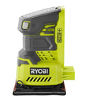 18V Palm Sander Pro Grade With 12,000 RPM 1/4 Sheet Power, side view showing ergonomic rubber grip and dust bag port