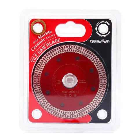 No Sweat 4 Inch Diamond Porcelain Saw Blade For Sliding Through Ceramic Tile Granite Quartz Precision Ground Edges For Smooth Fast Cuts With Minimal Kickback On Handheld Grinders Dry Wet Use