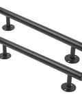 16 Inch Black Metal Door Pull Handles Set of 2 for Exterior and Interior Doors, durable iron pipe with 1 inch diameter.