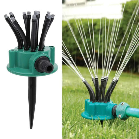 12 Head Flexible Noodle Sprinkler System For Gardens And Lawns ABS Plastic With Leak Proof Joints focusing on water distribution