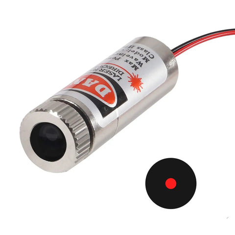 5 Pack 650nm 5mW Red Laser Tube Heads With Adjustable Focus For Sight Positioning And Telescopes Includes 3 To 5V Power with dot beam