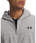 Rival Lightweight Full Zip Jacket For Men In Mod Gray Light Heather And Black with hood and zipper detail