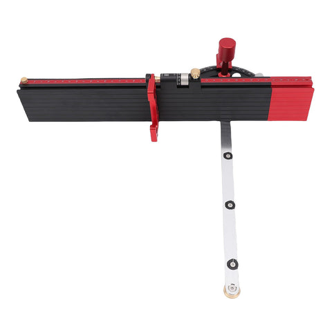 Tough Table Saw Miter Guide With 13 Positive Angle Stops And Adjustable Backing Blocks That Slide Smooth To 36 Inches on white background.